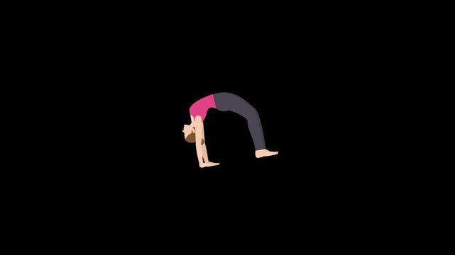 Animated woman doing yoga icon. Perfect for wellness apps, yoga platforms, guided meditation videos, mental health content, or spiritual
