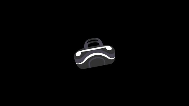 Yoga bag icon animation isolated on alpha channel background 