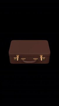 Pushing the red button in the briefcase &ndash; 3d render with alpha channel.

