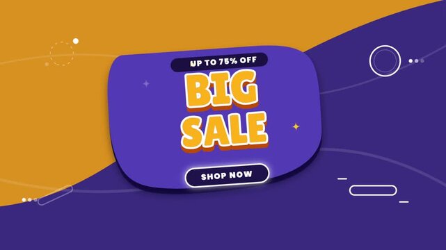 Animated big sale banners with up to 75 percent