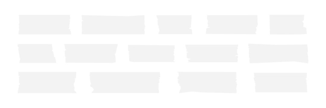 White torn paper tape strips vector set
