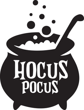 Hocus Pocus Halloween Cauldron SVG Vector Illustration