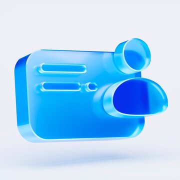 3D user profile card icon isolated on white background, concept of account registration login interface. Transparent Liquid Glass icon. 3D rendering.