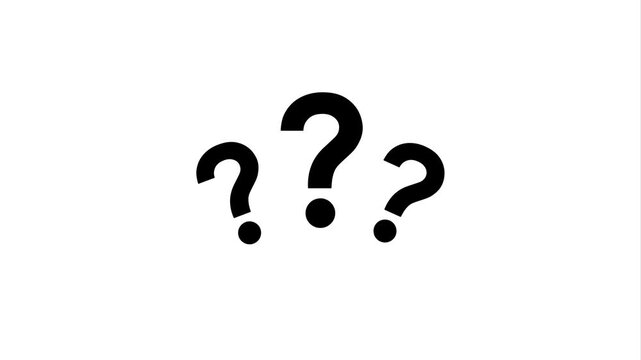2D Animated Question Marks Icon for Quiz and FAQ Concepts.