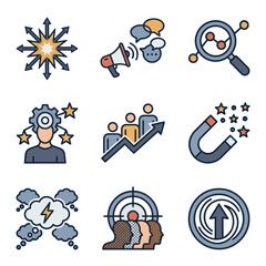 Fototapeta premium Business icons for marketing strategy.