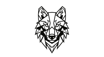 Geometric wolf head profile silhouette graphic. © Sendal