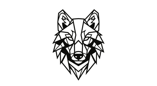 Geometric wolf head profile silhouette graphic.