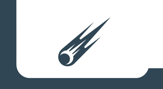 Falling meteor comet space celestial icon