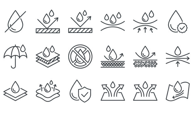 Logistics delivery box line icon set with minimalist e-commerce shipping parcel tracking order processing and secure package status symbols isolated on white background