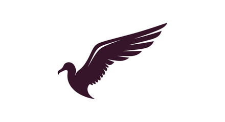 Fototapeta premium Flying bird silhouette profile.
