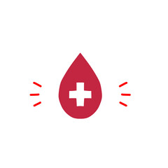 Fototapeta premium Medical Blood Drop With Cross Symbol Health Icon