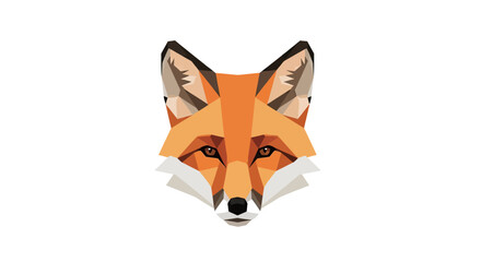 Obraz premium Geometric low poly red fox head illustration.