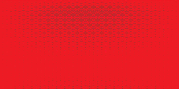 Vibrant red halftone background featuring a geometric gradient pattern of small dark triangles.