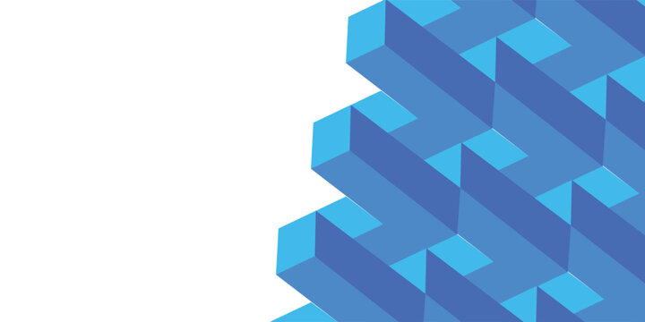 Seamless abstract geometric pattern featuring repeating diagonal blocks and triangles in various shades of blue.