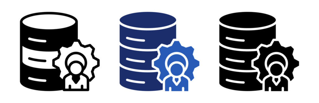 Data Management Icon Collection Glyph & Mixed Style 