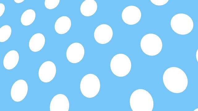 Blue and white polkadot pattern zoom out video transition