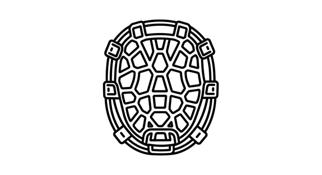 Stylized Turtle Shell Icon, Minimalist Line Art, Animal Symbol
