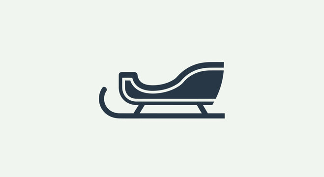 Dark silhouette wooden winter sleigh icon.