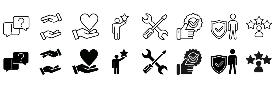 After-sales service icon set. Guarantee and customer�vector illustration concept