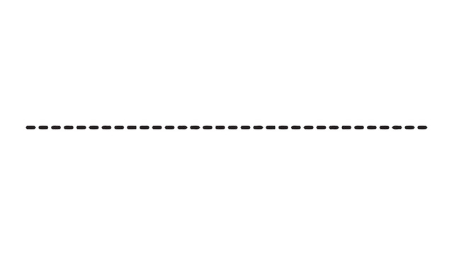 Minimalist black dashed line separator on white background