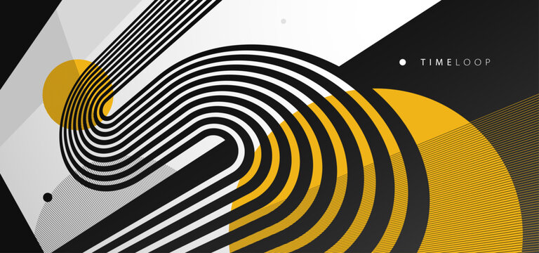 Abstract composition expressing energy, impulse and forward movement through flowing lines and rhythmic elements, creating a sense of power, speed and active transformation.