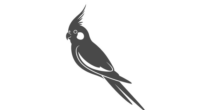 Cockatiel parrot silhouette with crest.