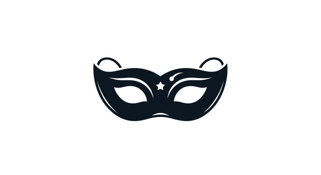 Classic black masquerade eye mask icon.