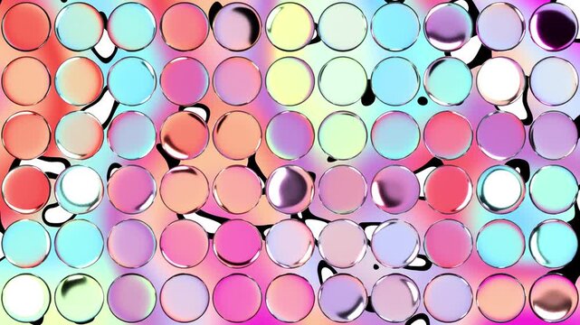 Iridescent Pearlescent Pastel Glass Bubble Grid Motion Graphic