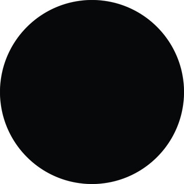 Black Solid Circle Round Geometric Button UI Graphic Element in Editable EPS Vector Format