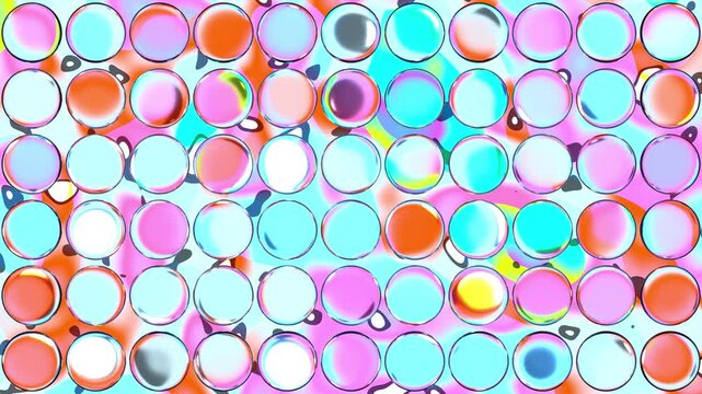 Vibrant Multicolor Glass Bubble Grid Animated Loop Background