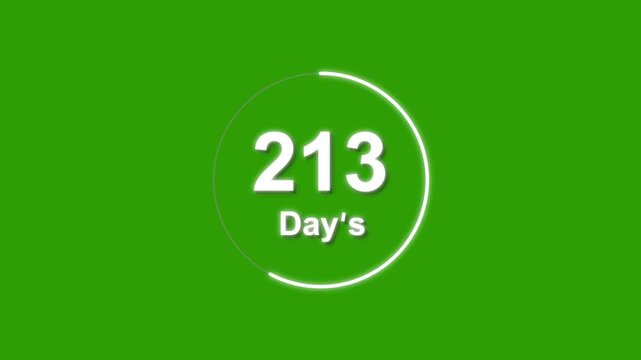 Annual Progress Circle - 1 to 365 Day Count Animation black circle with white background.