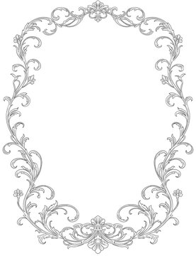Baroque Decorative Border and Frame Vintage Ornament Illustration