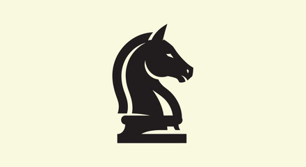 Chess knight horse piece strategy icon. © Akil