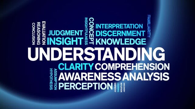 Understanding animated word cloud-text design animation tag kinetic typography seamless loop.