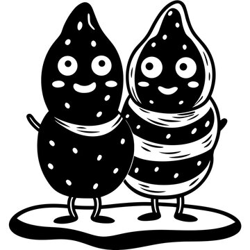  Two cute sweet potatoes stacked on top of each oth svg