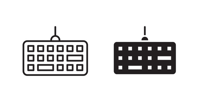 Keyboard icon vector design illustrations. line and solid styles