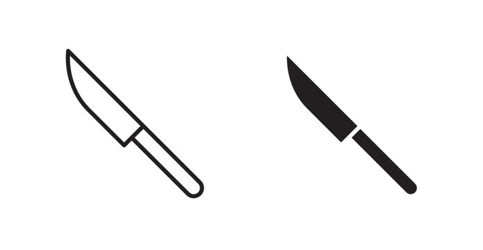 Kitchen knife icon vector design illustrations. line and solid styles