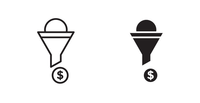 Lead conversion icon vector design illustrations. line and solid styles