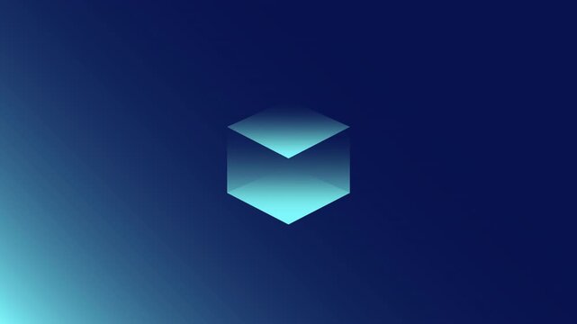 Glowing Blue Cube Animation with Futuristic Technology and Digital Innovation Concept