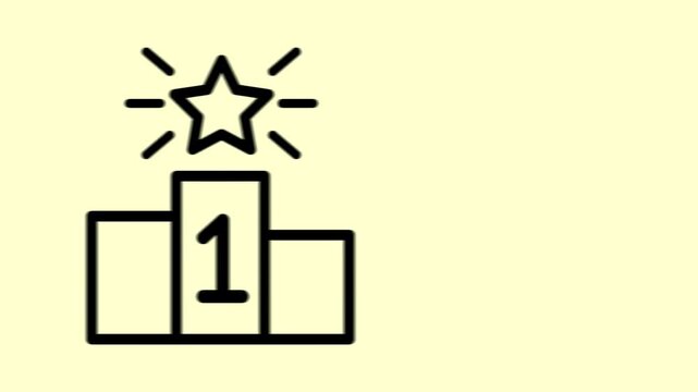 A podium with a star and number one symbol represents achievement in a competitive event