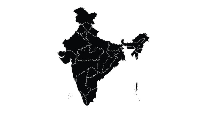 India map silhouette against a white background