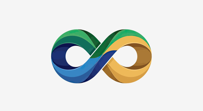 3D colorful infinity loop corporate logo.