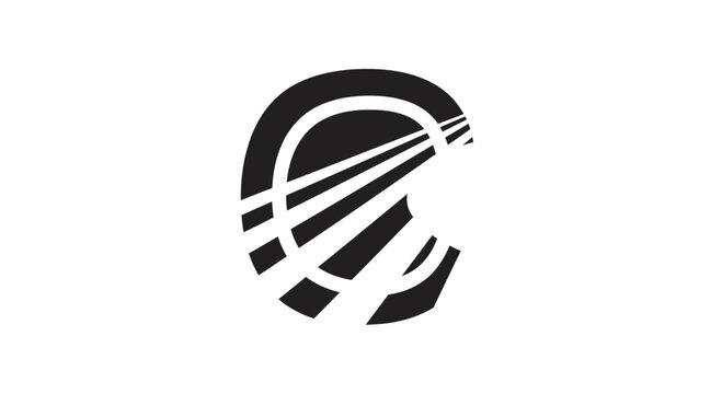 Abstract circular highway road logo with perspective.