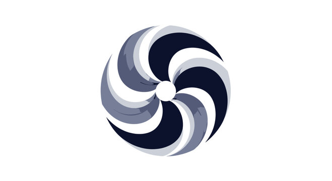 Abstract circular shutter swirl logo in blue