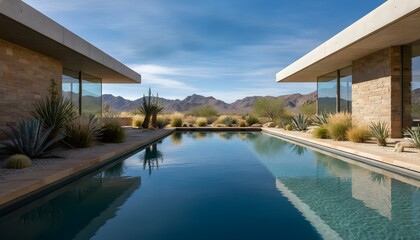 Fototapeta premium Desert Modern Pool Arid Landscape Style