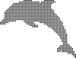 Stitch pattern abstract art of a dolphin shape © RR Design