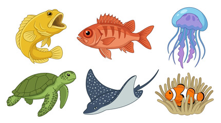 Fototapeta premium Fascinating sea creatures fish varieties jawfish squirrel fish oceanic animals