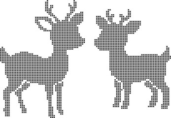 Stitch pattern reindeer on white background © RR Design