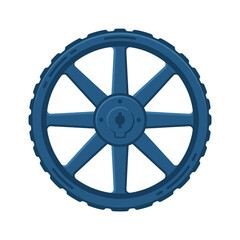 Fototapeta premium Detailed Blue Industrial Machine Gear Wheel Icon for Mechanical Engineering and Manufacturing Design Concepts