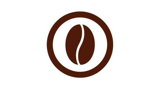 Brown coffee bean symbol inside a circular frame.